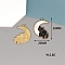 Alloy Enamel Pendants, Golden, Cat Charm, Moon, 30x20mm