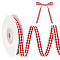 Polyester Ribbon, Grid, FireBrick, 3/8 inch(10mm)