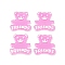Acrylic Cabochons, Bear with Word Friends, Violet, 31.5x29x2mm