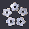 Edge Golden Plated Capiz Shell Pendants, Flower, Clear, 46x46x1mm, Hole: 1.4mm