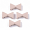 Spray Painted Alloy Multi-Strand Links, For Tile Elastic Bracelets Making, Bowknot, Misty Rose, 8x13x4mm, Hole: 1mm