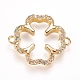 Brass Micro Pave Cubic Zirconia Links&nbsp;ZIRC-K073-09-01G-1