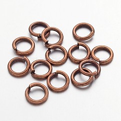 Brass Open Jump Rings, Round, Cadmium Free & Lead Free, Red Copper, 6x1mm, 18 Gauge, Inner Diameter: 4mm, about 4160pcs/500g