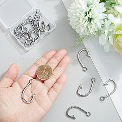 16Pcs 201 Stainless Steel Hook Clasps&nbsp;STAS-DC0010-65