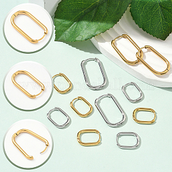 8 Pairs 4 Styles 304 Stainless Steel Oval Hoop Earrings&nbsp;EJEW-SC0001-75