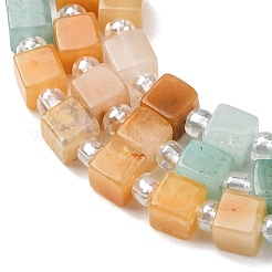 Natural Dyed White Jade & Quartz Crystal & Howlite & Yellow Aventurine & Rhodonite Beads Strands&nbsp;G-H333-03D