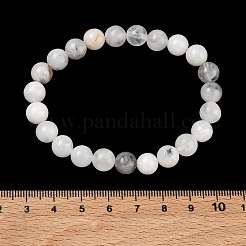 Natural Tourmalinated Quartz Round Beaded Stretch Bracelets&nbsp;GG-CBA12F1-02A-11
