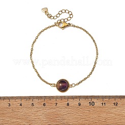 Half Round Natural Gemstone Bead Link Bracelets&nbsp;BJEW-JB14119