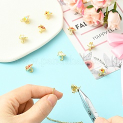 9Pcs 3 Colors Brass Enamel Charms&nbsp;KK-CJ0014-16