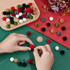 64Pcs 8 Colors Flocking Opaque Acrylic Beads
&nbsp;OACR-PH0004-68