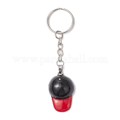 5Pcs Baseball Cap Alloy Enamel Keychains&nbsp;KEYC-JKC01058