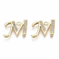 Brass Micro Pave Clear Cubic Zirconia Pendants&nbsp;X-KK-S360-053M-NF