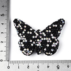 Butterfly Shaped Handmade Polymer Clay Rhinestone Beads&nbsp;CLAY-T023-23D