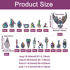36Pcs Halloween Rainbow Color Alloy Pendants&nbsp;PALLOY-BY0001-01