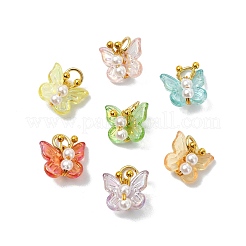 50Pcs Transparent Acrylic with ABS Plastic Pearl Charms&nbsp;PALLOY-CJ00181