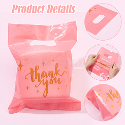 100Pcs PE Plastic Packing Bags with Die Cut Hole Handles&nbsp;ABAG-SP0001-59