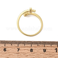Adjustable Brass Micro Pave Cubic Zirconia Cuff Open Rings&nbsp;CU-CBABA66-05G