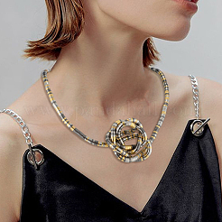 3Pcs 3 Styles Zinc Alloy Round Snake Chain Necklaces for Women&nbsp;NJEW-SC0001-65