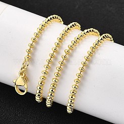 3MM Brass Rondelle Link Chain Necklaces&nbsp;X-NJEW-M108-12G