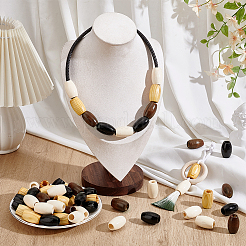 60Pcs 4 Colors Wood Beads&nbsp;WOOD-PH0003-48