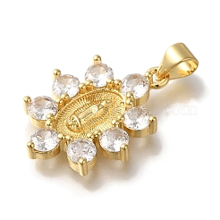 Rack Plating Brass Micro Pave Clear Cubic Zirconia Pendants&nbsp;KK-U019-24G