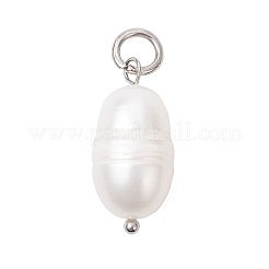 Natural Cultured Freshwater Pearl Rice Pendants&nbsp;PALLOY-JF04200-01