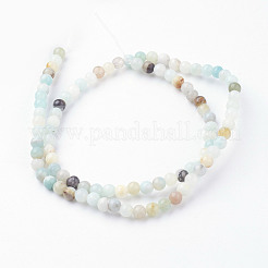 Natural Flower Amazonite Bead Strands&nbsp;G-G735-61-4mm