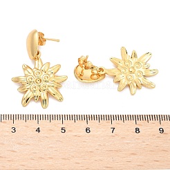 Flower 304 Stainless Steel Dangle Stud Earrings&nbsp;EJEW-C142-03G