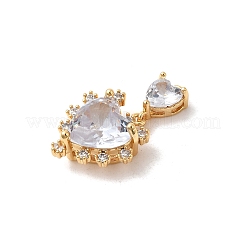 Brass Glass Charms&nbsp;KK-P340-02G-03