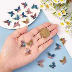 20Pcs Butterfly Alloy Enamel Pendants & Links Connectors&nbsp;JX228A