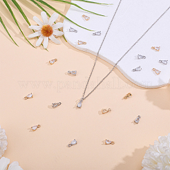 20Pcs 2 Colors Brass Micro Pave Cubic Zirconia Pendants&nbsp;KK-HY0004-48