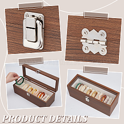 Black Walnut Wood Bracelet Organizer Display Cases with Velvet Inside and Visible Window Lid&nbsp;BDIS-WH0011-05