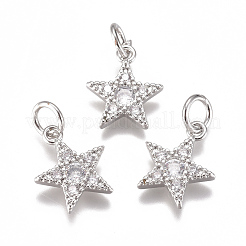 Brass Micro Pave Cubic Zirconia Charms&nbsp;ZIRC-F111-11