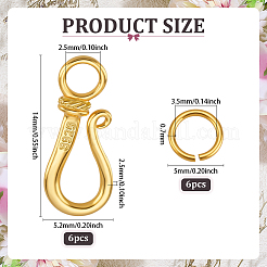 6Pcs 925 Sterling Silver Hook Clasps&nbsp;STER-PH0003-68