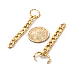 304 Stainless Steel Curb Chain Dangle Huggie Hoop Earrings&nbsp;EJEW-JE04730-01