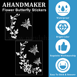 12 Sheets 12 Styles Flower Plastic Self Adhesive Car Stickers&nbsp;STIC-GA0001-11