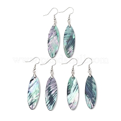 Brass Abalone Shell Dangle Earrings&nbsp;EJEW-C161-01B