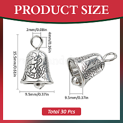 30Pcs Tibetan Style Alloy Bell Pendants&nbsp;FIND-SC0008-14