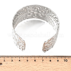 35MM 304 Stainless Steel Textured Flower Wide Cuff Bangles for Women&nbsp;SA-CBAB767-33P