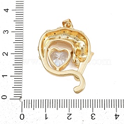 Brass Micro Pave Cubic Zirconia Pendants&nbsp;KK-C132-34G