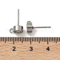 Non-Tarnish 201 Stainless Steel Stud Earring Settings&nbsp;X-STAS-S041-08