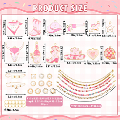42Pcs Handmade Polymer Clay Bag Extender Chains & Iron Brooches&nbsp;HJEW-SW00322