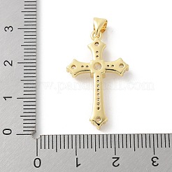Brass Micro Pave Cubic Zirconia Pendants&nbsp;KK-P294-07G-04