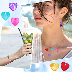 80Pcs 8 Colors Spray Painted Freshwater Shell Heart Charms&nbsp;SHEL-GA0001-09