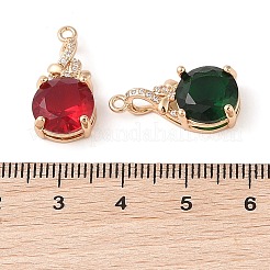 Brass with Glass Pendant&nbsp;KK-Z046-03G