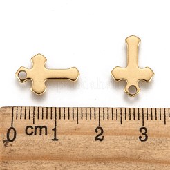 Ion Plating(IP) 304 Stainless Steel Tiny Cross Charms&nbsp;STAS-L159-06G