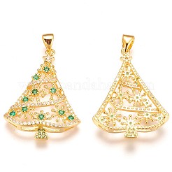 Brass Micro Pave Cubic Zirconia Pendants&nbsp;ZIRC-F086-03G