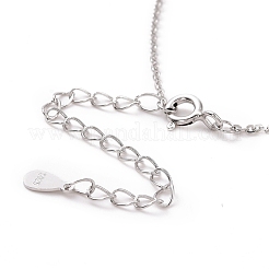Anti-Tarnish Rhodium Plated 925 Sterling Silver Cable Chains Necklace for Women&nbsp;STER-I021-09P