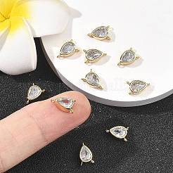 SHEGRACE Brass Pave Clear Cubic Zirconia Teardrop Chandelier Component Links&nbsp;XGRQ2O339-428G