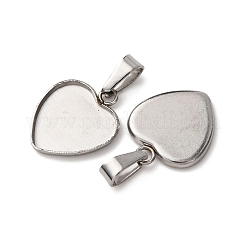 304 Stainless Steel Pendant Cabochon Settings&nbsp;STAS-D379-02B-P